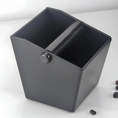 Espresso Knock Box with Rubberized Non-Slip Base and Beveled Design
