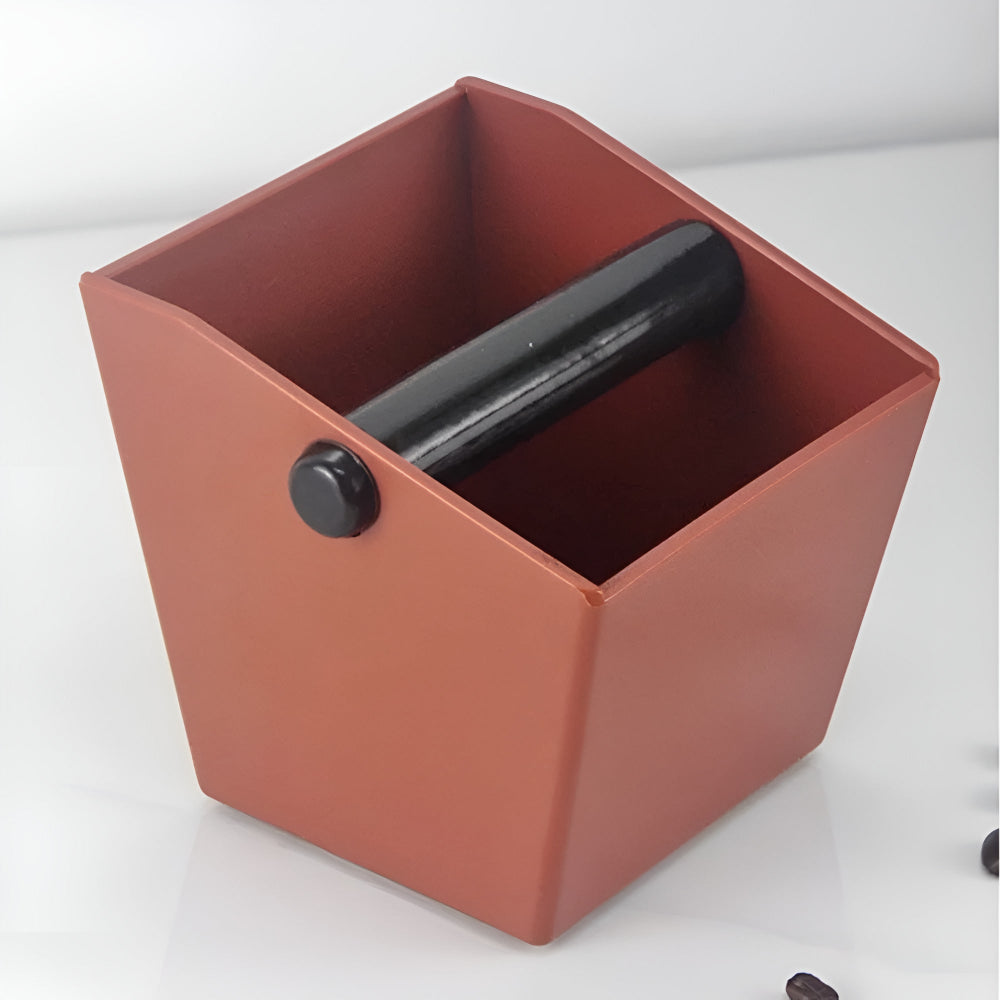 Espresso Knock Box with Rubberized Non-Slip Base and Beveled Design