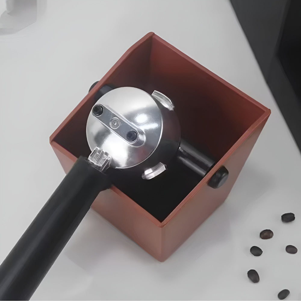 Espresso Knock Box with Rubberized Non-Slip Base and Beveled Design