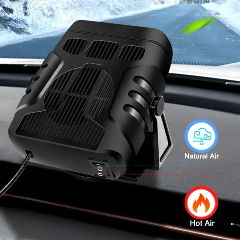Portable Car Heater with 360 Degree Rotation and Dual Mode Fan for Defrosting