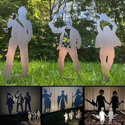 Metal Yard Stake Shadow Caster with Spotlight Projection for Halloween Displays
