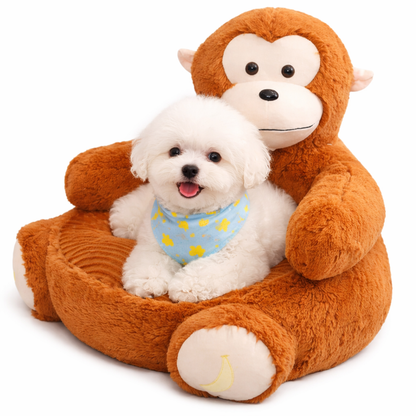 Animal-Shaped Pet Bed with Raised Sides and Removable Cover, Machine Washable