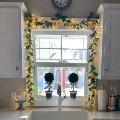 Fairy Light Garland with Ornament Accents in Five Styles, 4.9 Feet Long with Golden Lights for Indoor Decor