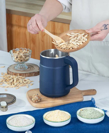 Electric Grain Mill with Stainless Steel Container and Cleaning Brush
