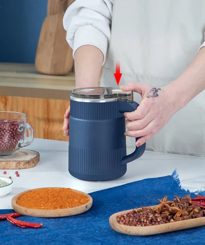 Electric Grain Mill with Stainless Steel Container and Cleaning Brush