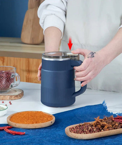 Electric Grain Mill with Stainless Steel Container and Cleaning Brush