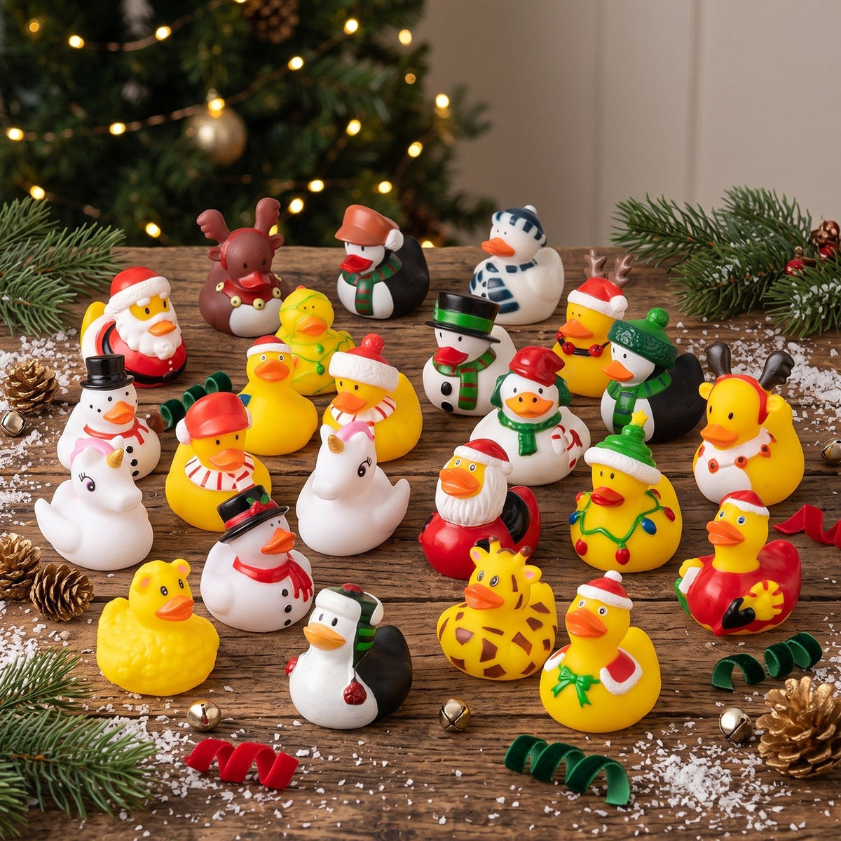 Rubber Duck Advent Calendar with 24 Floating Bath Ducks for Christmas Countdown