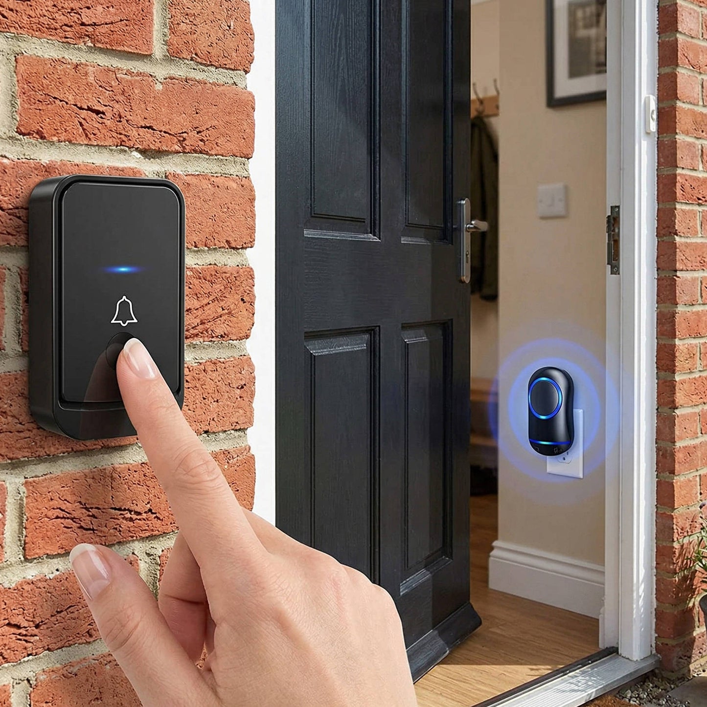 Wireless Doorbell System with 45 Chimes and LED Flash, 1000ft Range