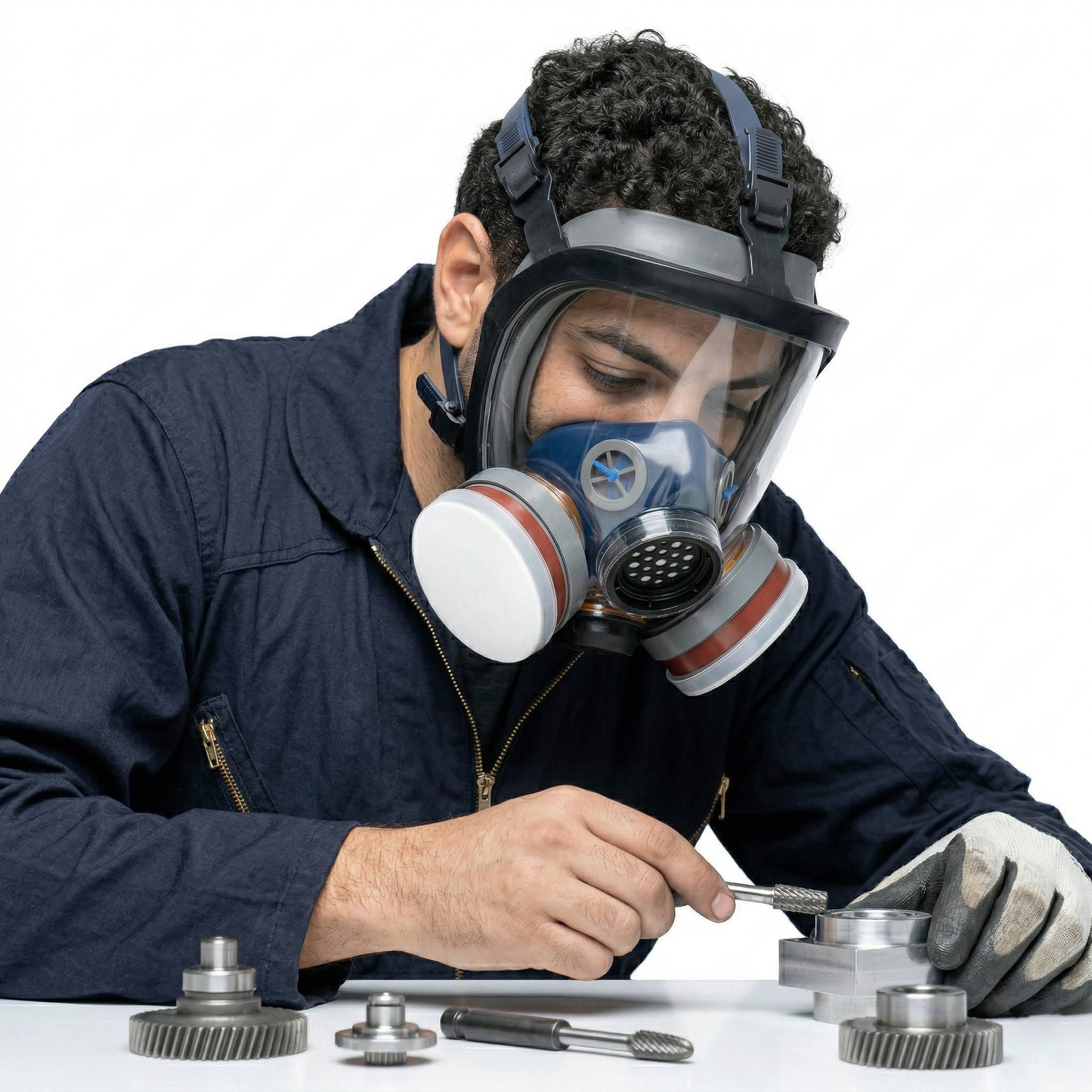 Full Face Vapor Respirator Mask with Activated Charcoal Filters and Anti Fog Shield