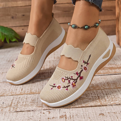 Women's Slip-On Sneaker with Breathable Mesh Upper and Elastic Instep Strap