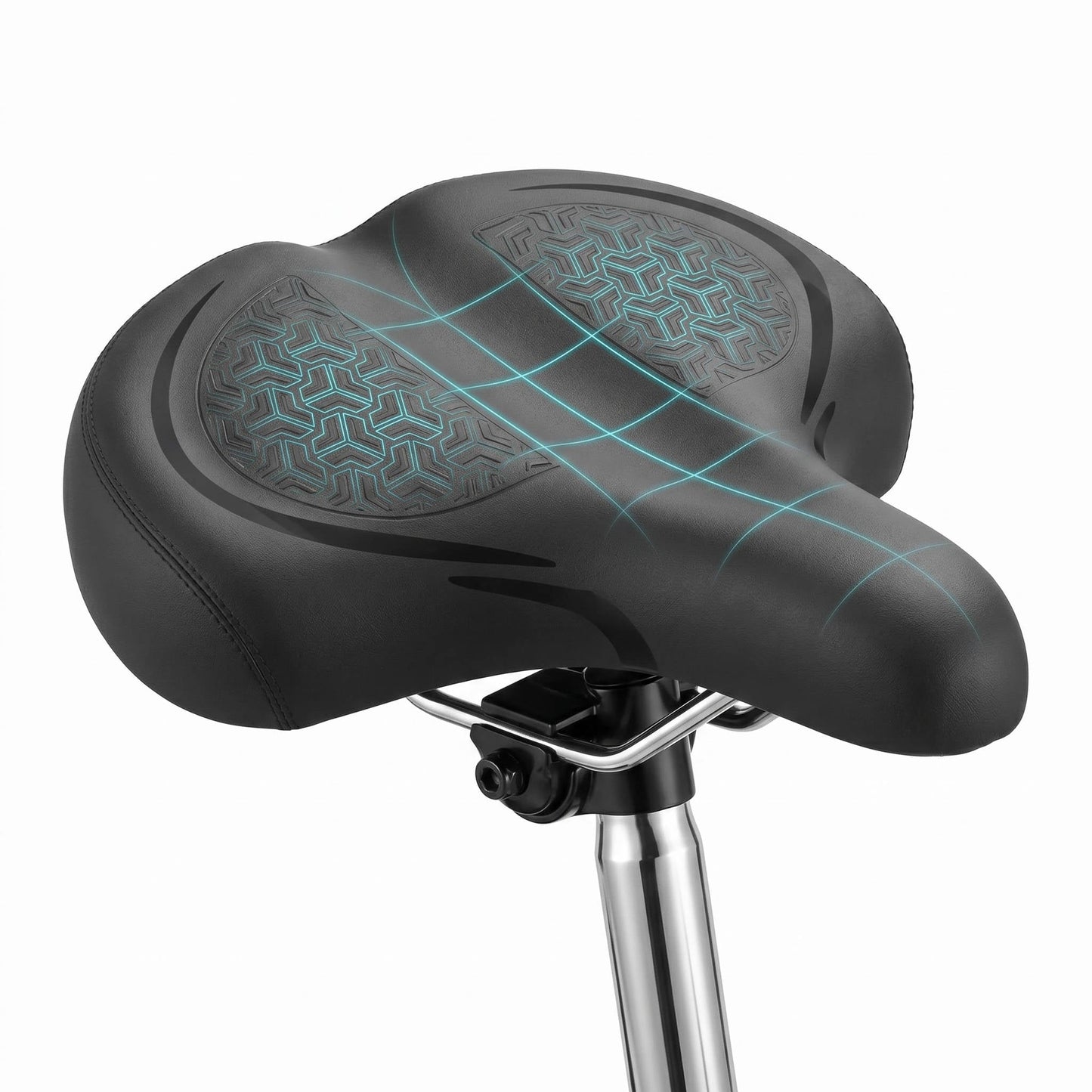 Oversized Bicycle Seat with Dual Spring Shock and Memory Foam, Universal Bike Compatibility