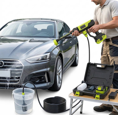 Cordless Pressure Washer with Six Spray Nozzles and Portable Water Draw, 4000mAh Battery