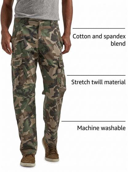 Cargo Hunting Pants with Six Pockets and Stretch Twill, Relaxed Fit