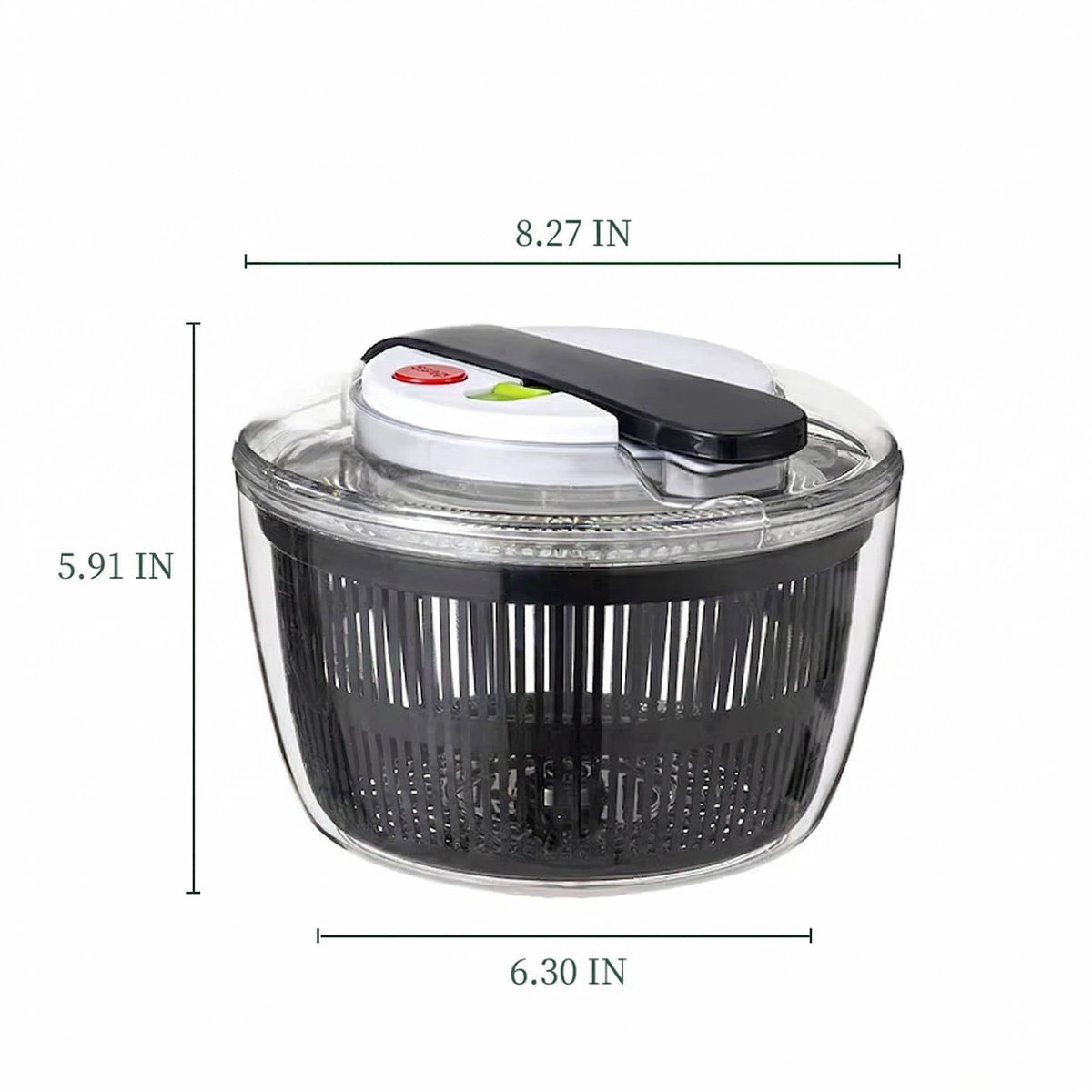 Salad Spinner 3L with One Hand Press and Instant Brake Button, Removable Colander Basket