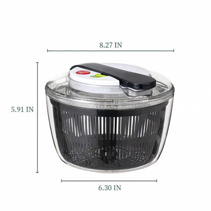 Salad Spinner 3L with One Hand Press and Instant Brake Button, Removable Colander Basket