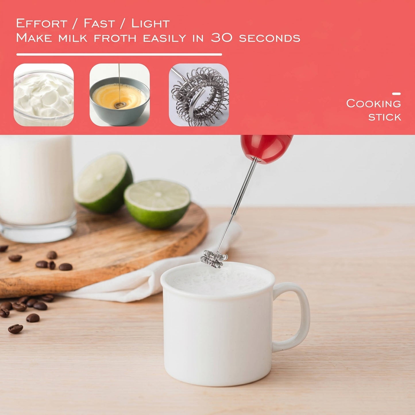 Hand Blender with Milk Frother and Chopper Bowl, 1000W 20 Speed