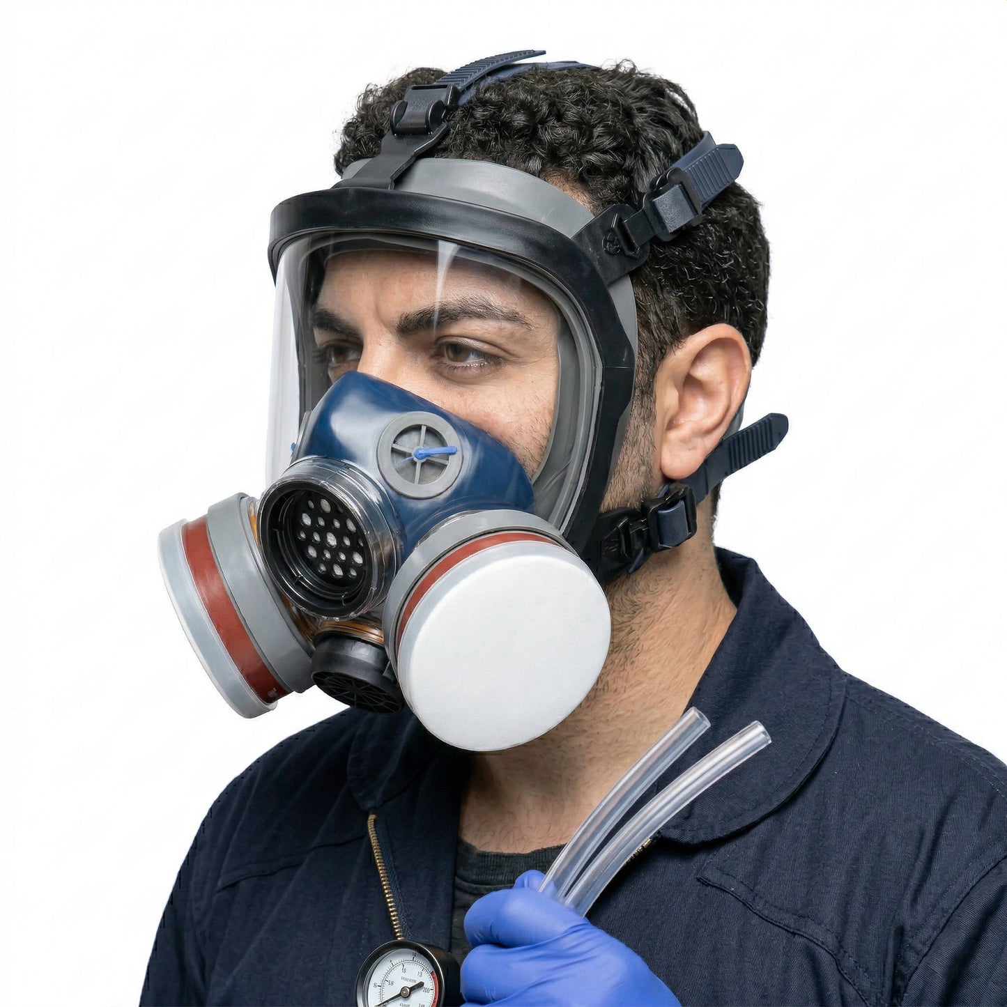 Full Face Vapor Respirator Mask with Activated Charcoal Filters and Anti Fog Shield