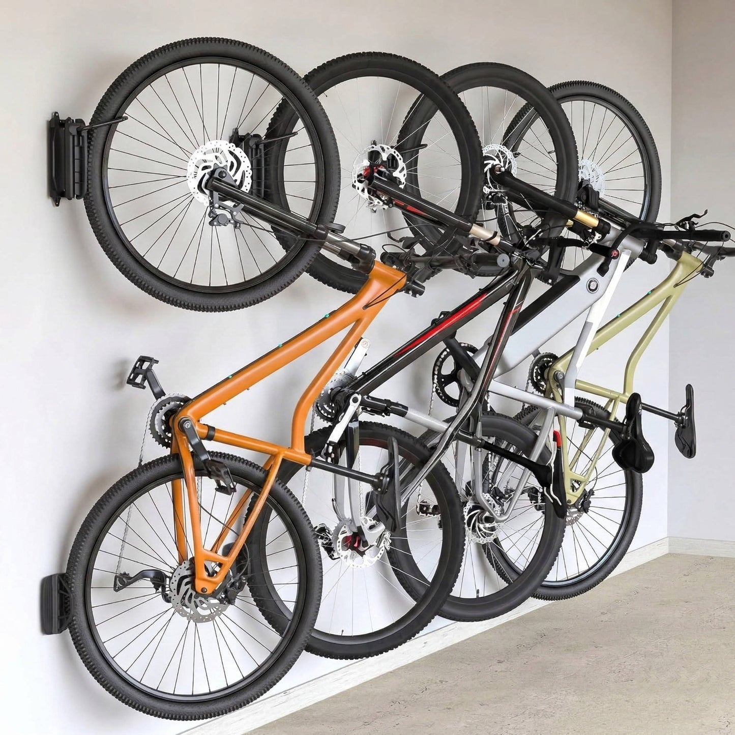 Vertical Bike Wall Mount with 150 Degree Swivel and Rubber Coated Hook, 66lbs Capacity