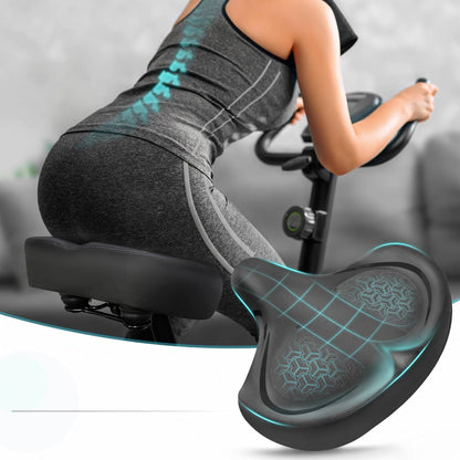 Oversized Bicycle Seat with Dual Spring Shock and Memory Foam, Universal Bike Compatibility
