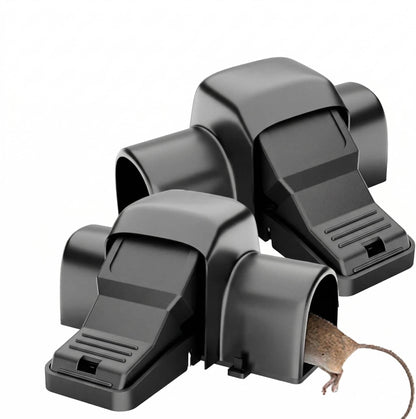 Enclosed Rodent Trap 2 Pack with Dual Entry Openings and Safety Lever, Indoor/Outdoor