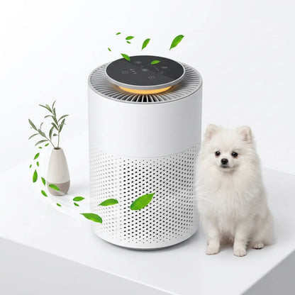 Portable HEPA Air Purifier with Three-Layer Filtration and Night Light for Bedrooms