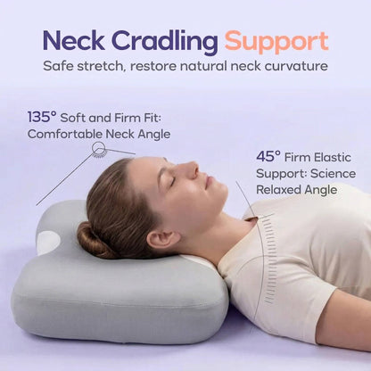 Cervical Memory Foam Pillow with Contoured Support and Cooling Cover, Five Support Zones