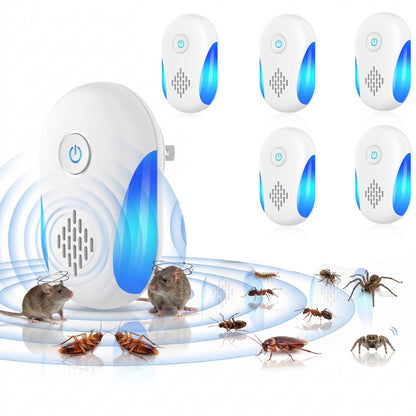 Ultrasonic Pest Repeller with Dual Mode and Nightlight, 6 Pack for Indoor Use