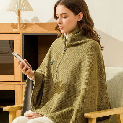 USB Heated Shawl Blanket with Three Heat Levels and Eight Heating Zones