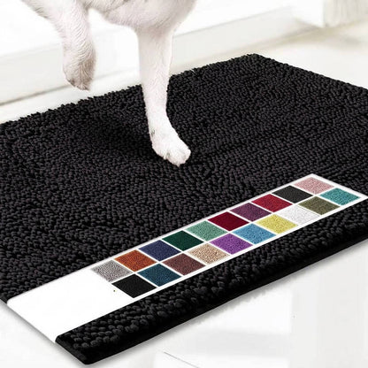 Microfiber Chenille Door Mat with TPE Anti-Slip Backing and Machine Washable Construction