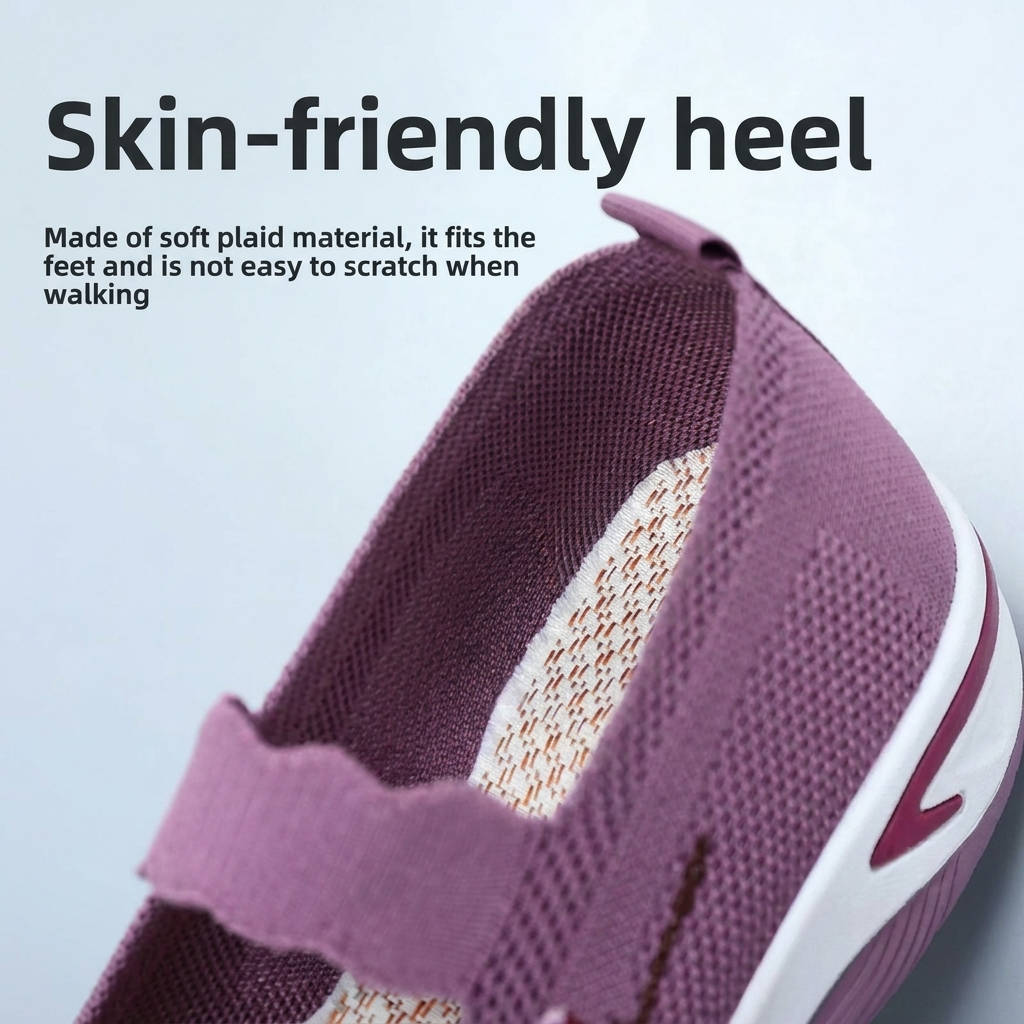 Women's Slip-On Sneaker with Breathable Mesh Upper and Elastic Instep Strap