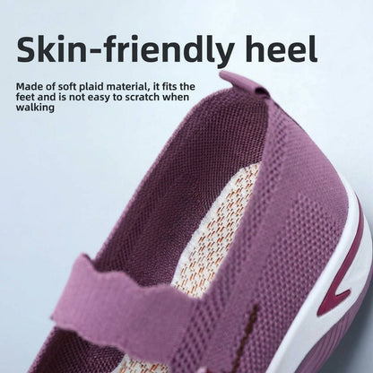 Women's Slip-On Sneaker with Breathable Mesh Upper and Elastic Instep Strap