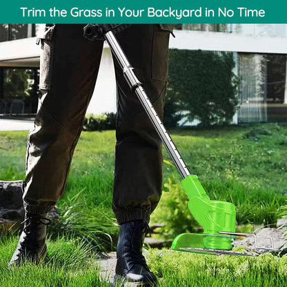 Cordless Lawn Trimmer with 24V Motor and Telescopic Rod, Multi-Angle Head