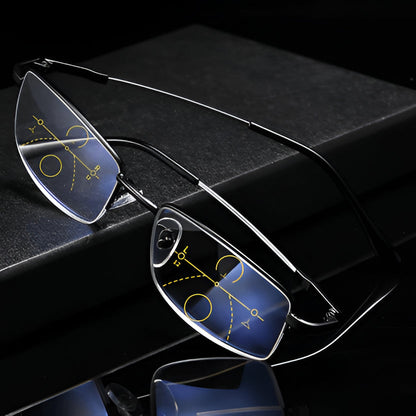 Progressive Reading Glasses with Blue Light Filtering and Anti-Reflective Coating