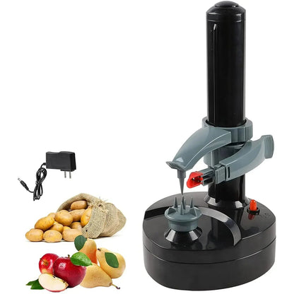 Electric Vegetable Peeler with Rotating Blade System and Automatic Shutoff, Adjustable Chamber