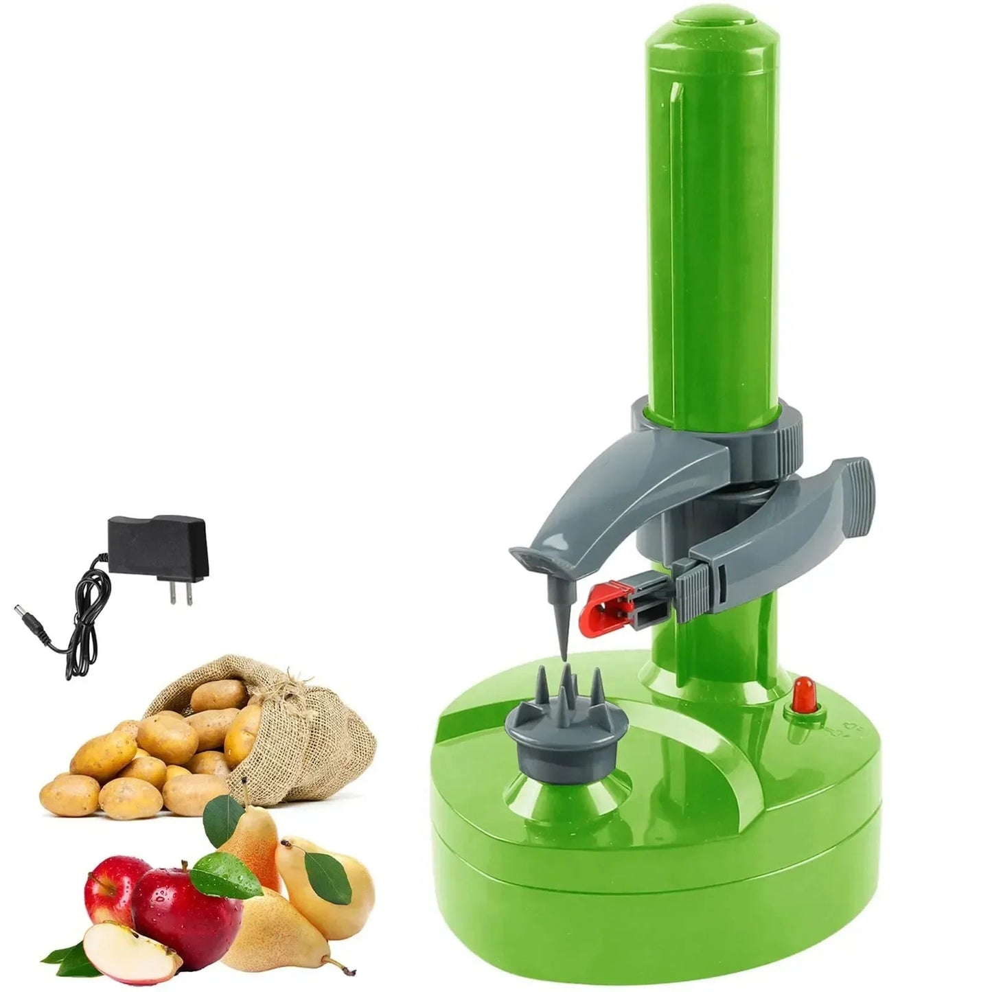 Electric Vegetable Peeler with Rotating Blade System and Automatic Shutoff, Adjustable Chamber