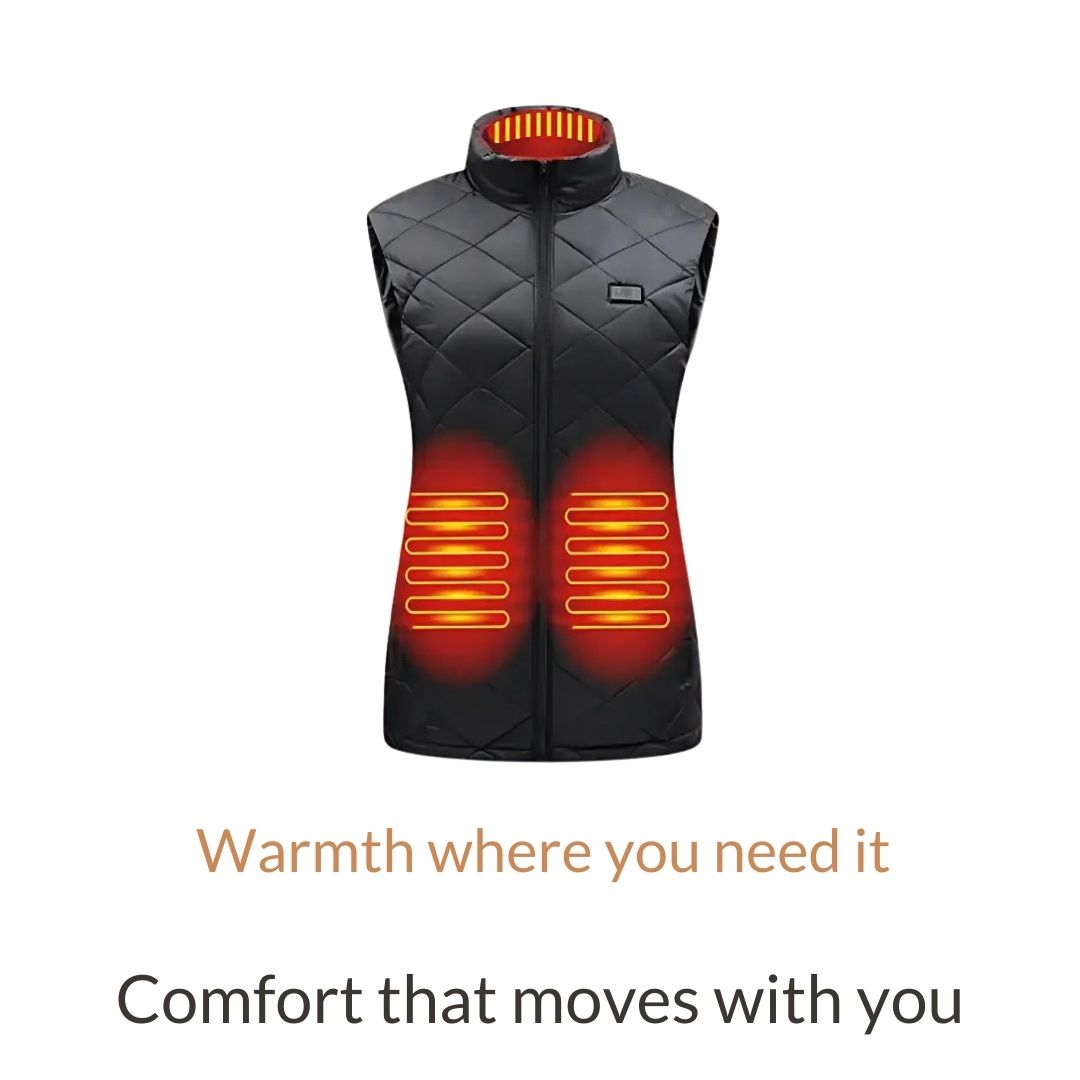 Heated Gilet for Women with Nine Zones and Adjustable Temperature Settings