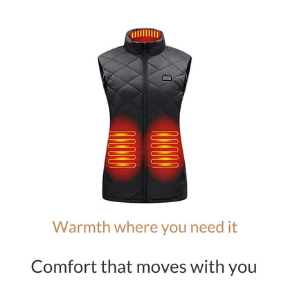 Heated Gilet for Women with Nine Zones and Adjustable Temperature Settings