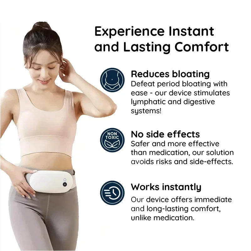 Portable Heating Pad with Vibration Massage and Waist Strap for Monthly Relief