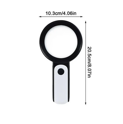 30X Magnifying Glass with LED Illumination and Acrylic Lens for Reading Labels