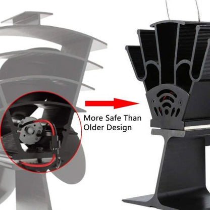 Heat Powered Stove Fan with Four Blades and Automatic Start