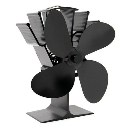 Heat Powered Stove Fan with Four Blades and Automatic Start