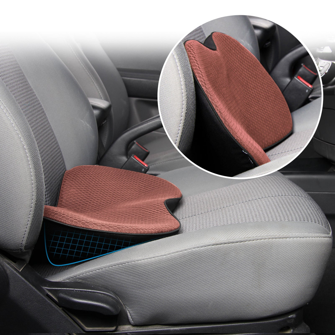 Seat Height Booster Cushion with Ergonomic Support for Improved Driving Visibility