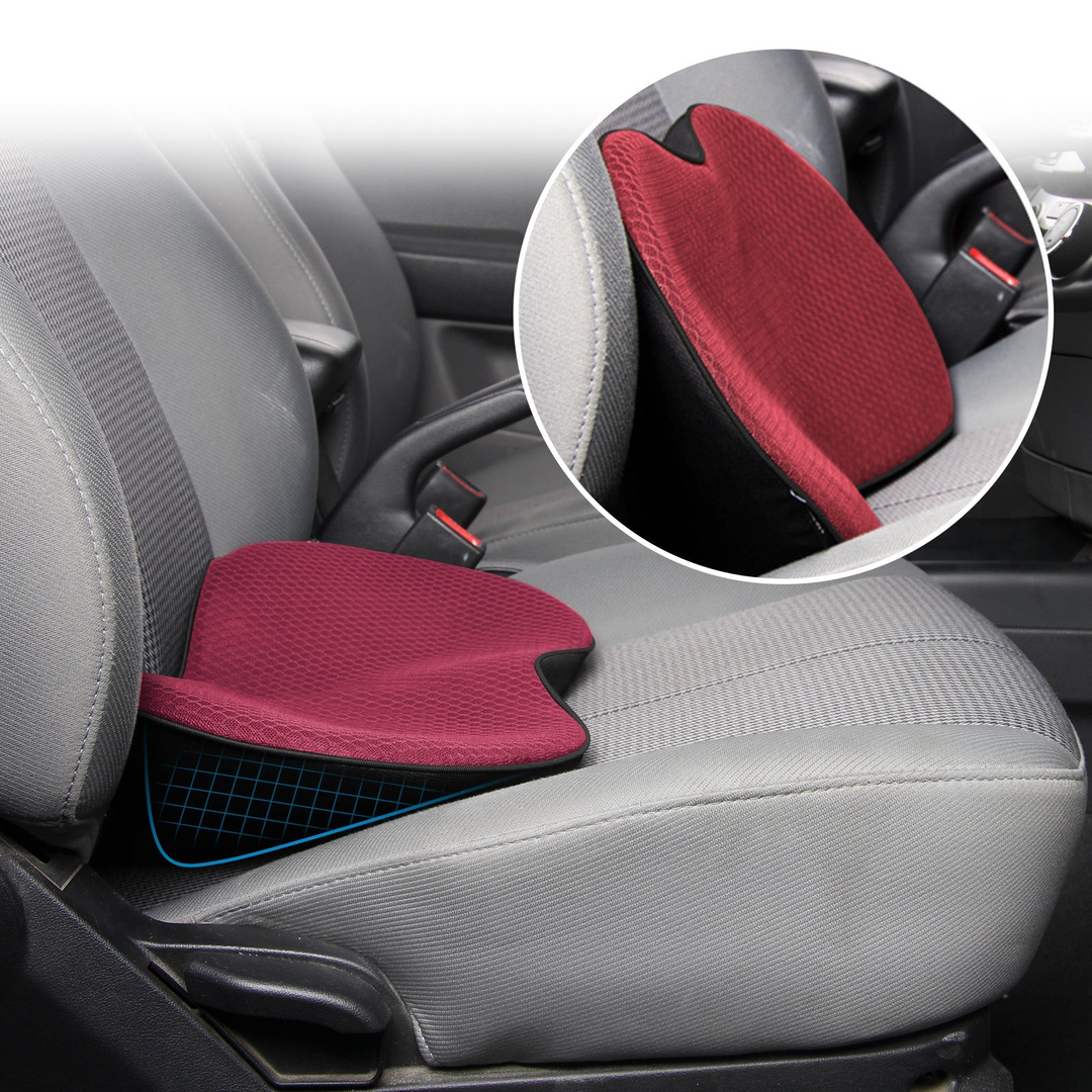 Seat Height Booster Cushion with Ergonomic Support for Improved Driving Visibility