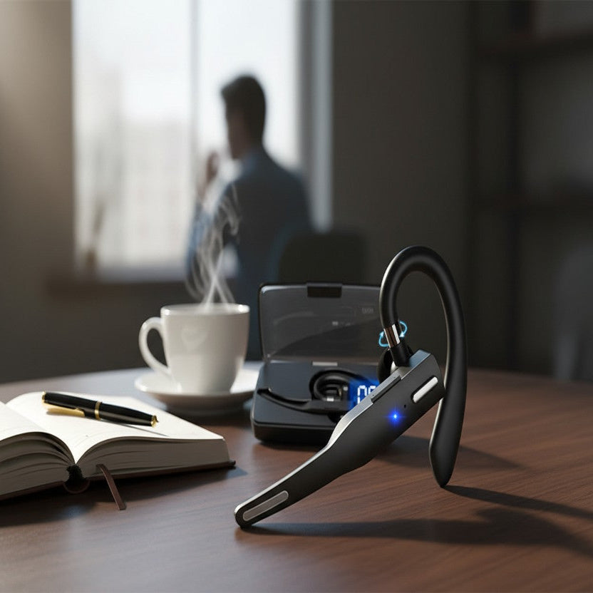 Wireless Trucker Headset with Dual Mic Noise Cancelling and 25-Hour Battery
