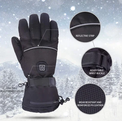 Rechargeable Heated Gloves with Three Temperature Settings and Full Hand Coverage