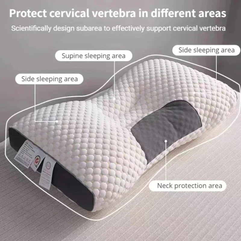 Cervical Pillow with Soybean Fiber Core and Ergonomic Support, Breathable Design
