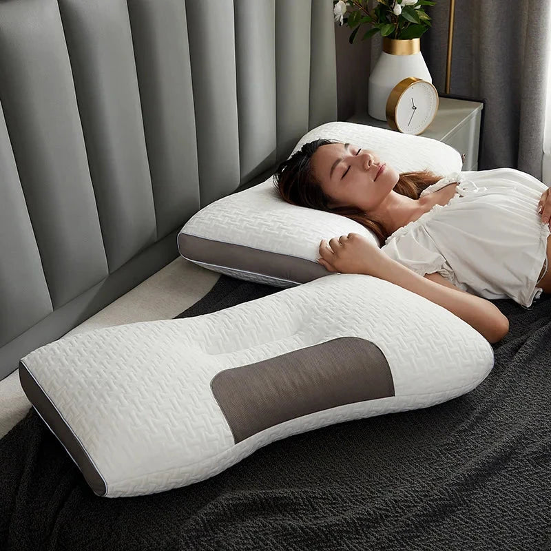 Cervical Pillow with Soybean Fiber Core and Ergonomic Support, Breathable Design