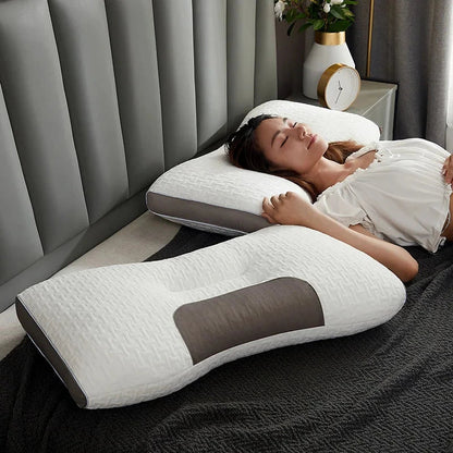 Cervical Pillow with Soybean Fiber Core and Ergonomic Support, Breathable Design