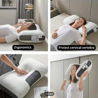 Cervical Pillow with Soybean Fiber Core and Ergonomic Support, Breathable Design