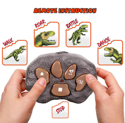 Remote Control T-Rex Dinosaur Toy with Multi-Directional Walking and LED Light Up
